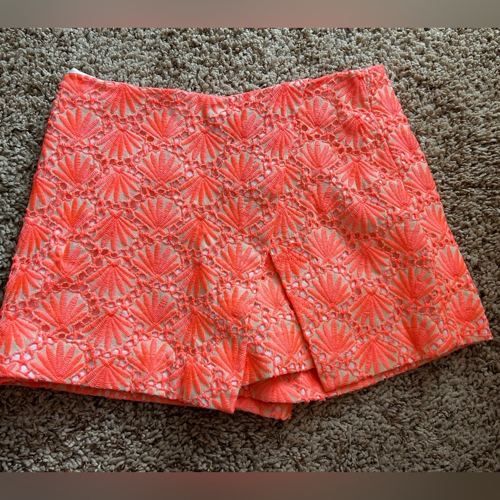 Lillly Pulitzer Papaya Seashell Eyelet Skort-Size 2